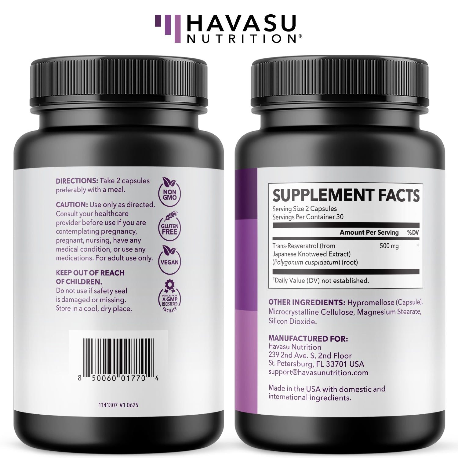 Resveratrol Capsules, 60ct - Havasu Nutrition