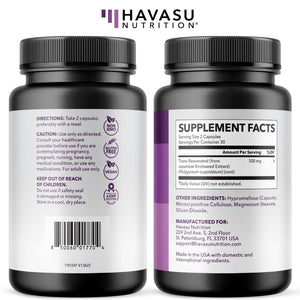 Resveratrol Capsules, 60ct - Havasu Nutrition