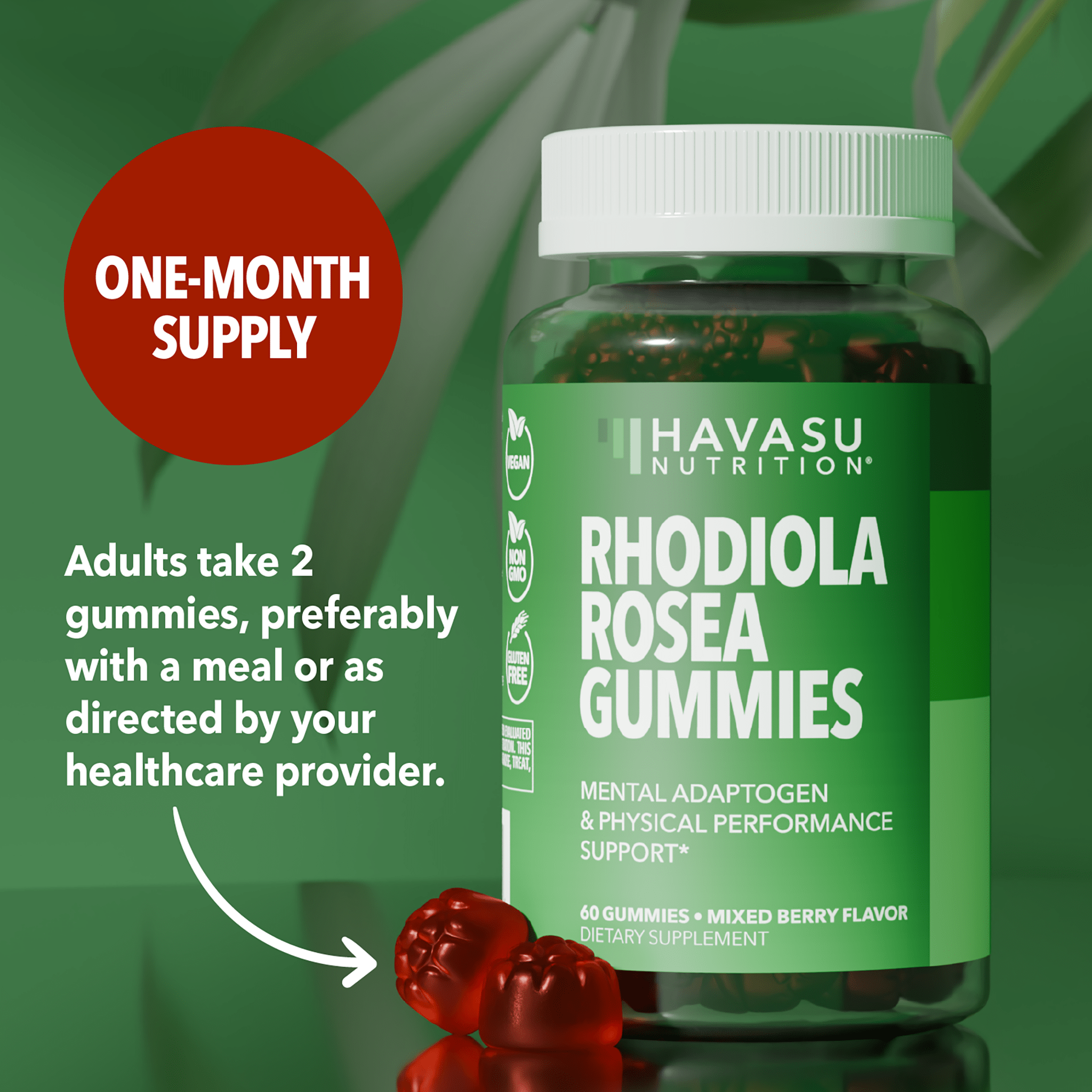 Rhodiola Rosea Gummies, 60ct - Havasu Nutrition
