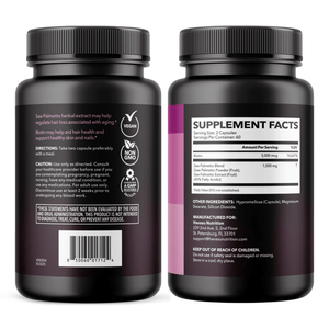Saw Palmetto + Biotin Capsules, 120ct - Havasu Nutrition