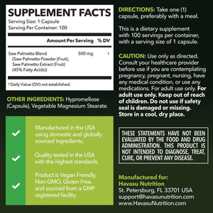 Saw Palmetto Capsules - Havasu Nutrition