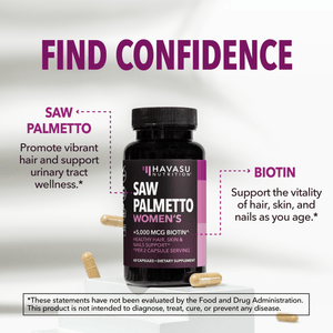 Saw Palmetto for Women with Biotin, 60 ct - Havasu Nutrition