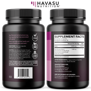 Saw Palmetto for Women with Biotin, 60 ct - Havasu Nutrition