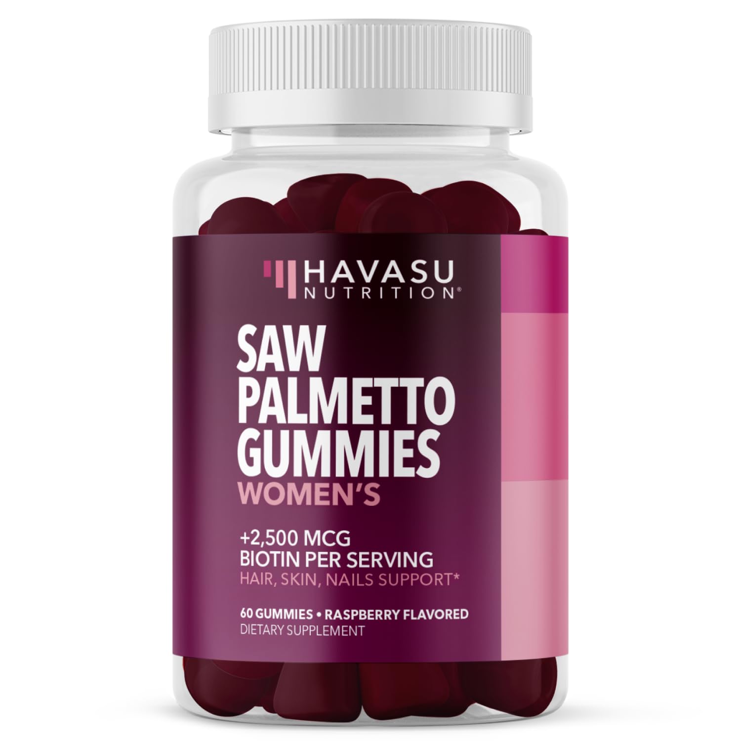 Saw Palmetto Gummies for Women, Raspberry - Havasu Nutrition