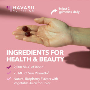 Saw Palmetto Gummies for Women, Raspberry - Havasu Nutrition
