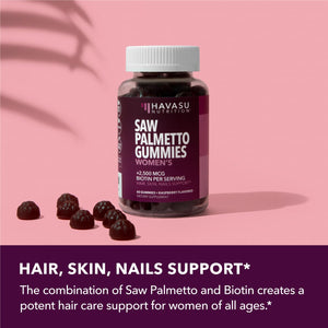 Saw Palmetto Gummies for Women, Raspberry - Havasu Nutrition