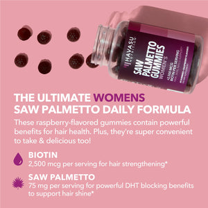 Saw Palmetto Gummies for Women, Raspberry - Havasu Nutrition
