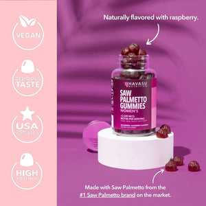 Saw Palmetto Gummies for Women, Raspberry - Havasu Nutrition