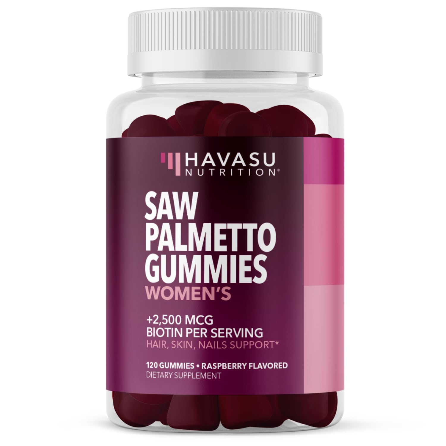 Saw Palmetto Gummies for Women, Raspberry - Havasu Nutrition