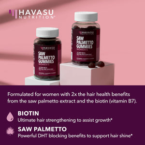 Saw Palmetto Gummies for Women, Raspberry - Havasu Nutrition