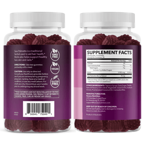 Saw Palmetto Gummies for Women, Raspberry Flavor - Havasu Nutrition