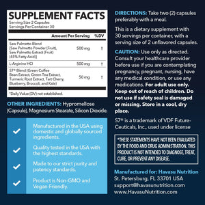 Saw Palmetto + L-Arginine Capsules - Havasu Nutrition