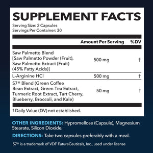 Saw Palmetto + L - Arginine Capsules, 60ct - Havasu Nutrition