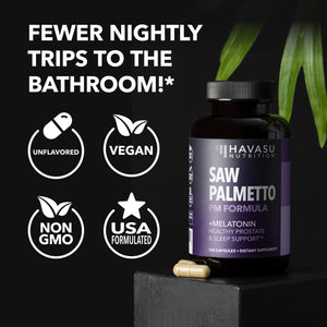 Saw Palmetto + Melatonin PM Capsules - Havasu Nutrition
