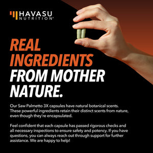 Saw Palmetto + Nettle & Pumpkin Seed Capsules, 120ct - Havasu Nutrition
