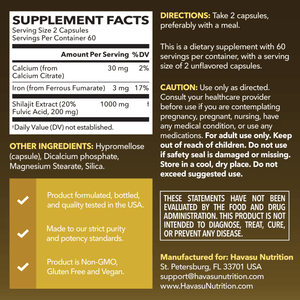 Shilajit Capsules, 120ct - Havasu Nutrition
