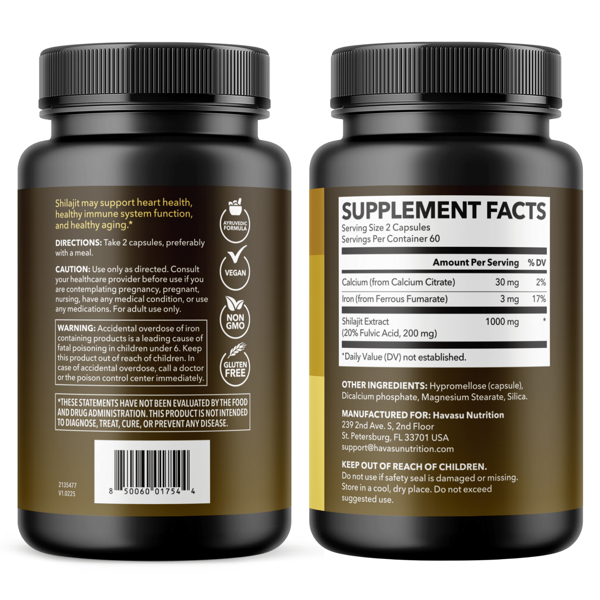 Shilajit Capsules, 120ct - Havasu Nutrition