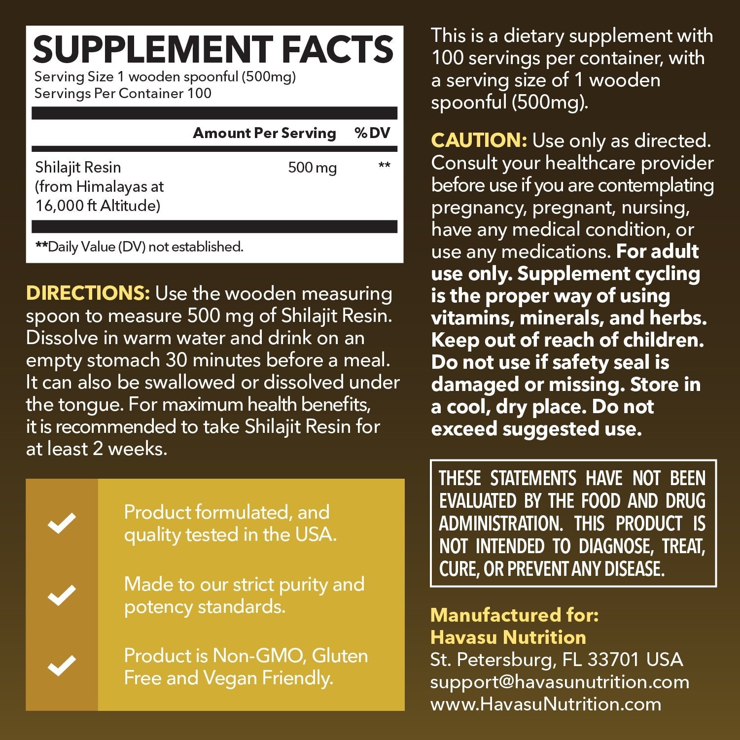 Shilajit Resin, 50g - Havasu Nutrition