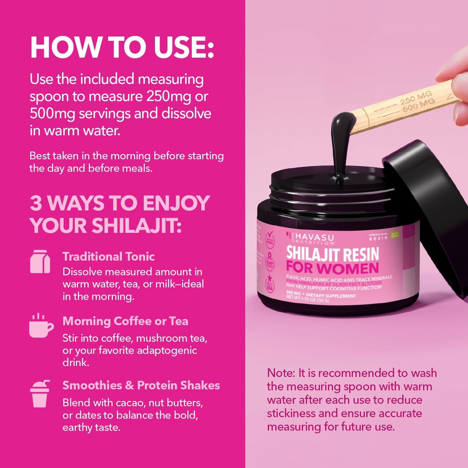 Shilajit Resin for Women, 50g - Havasu Nutrition