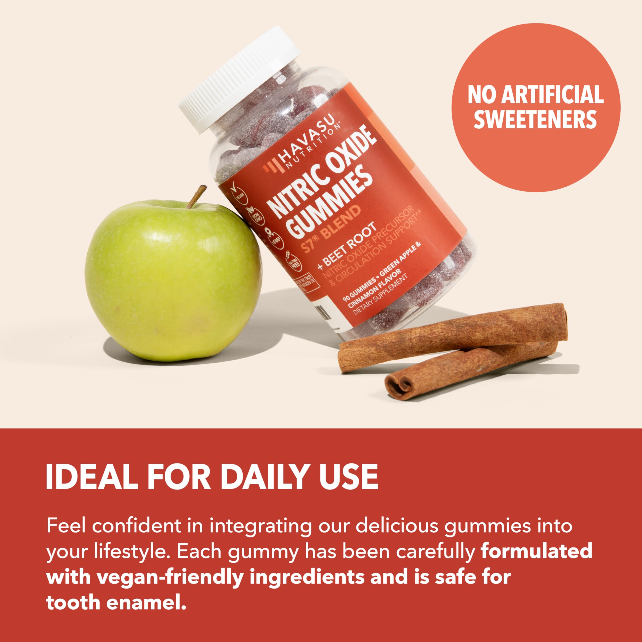 Nitric Oxide Gummies, Green Apple & Cinnamon
