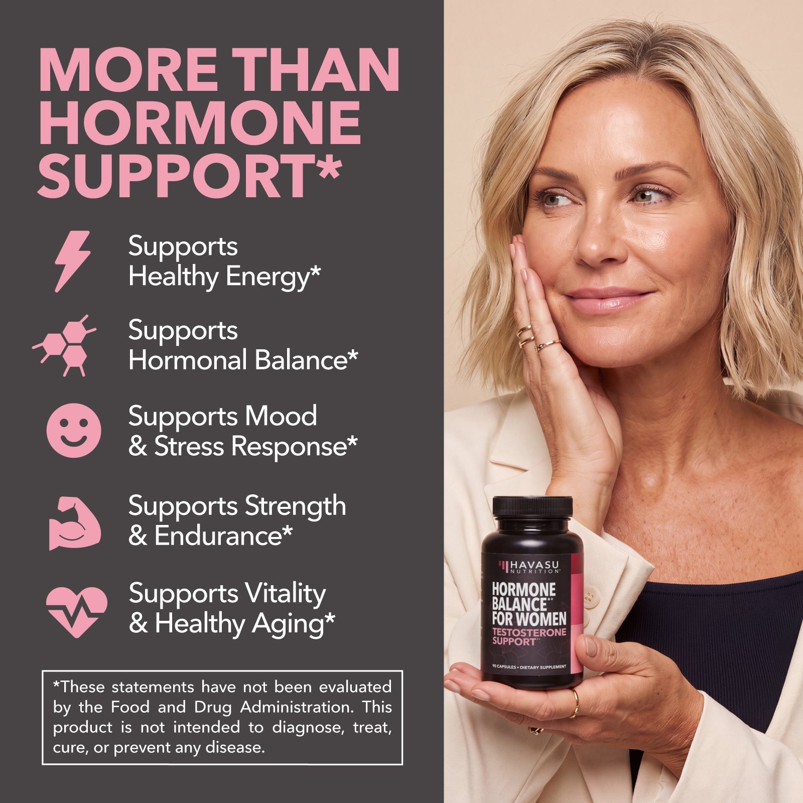 Testosterone Support for Women Capsules, 90ct - Havasu Nutrition
