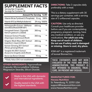 Testosterone Support for Women Capsules, 90ct - Havasu Nutrition