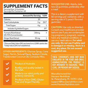 Turmeric Gummies, Peach, 120ct - Havasu Nutrition
