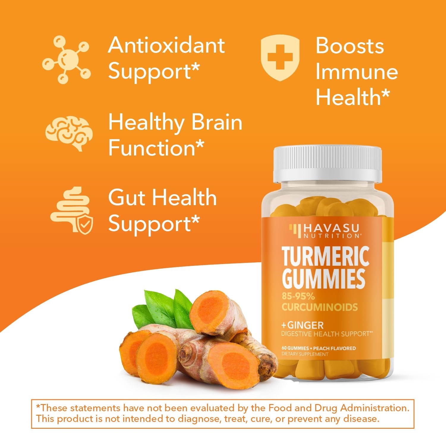 Turmeric Gummies, Peach - Havasu Nutrition