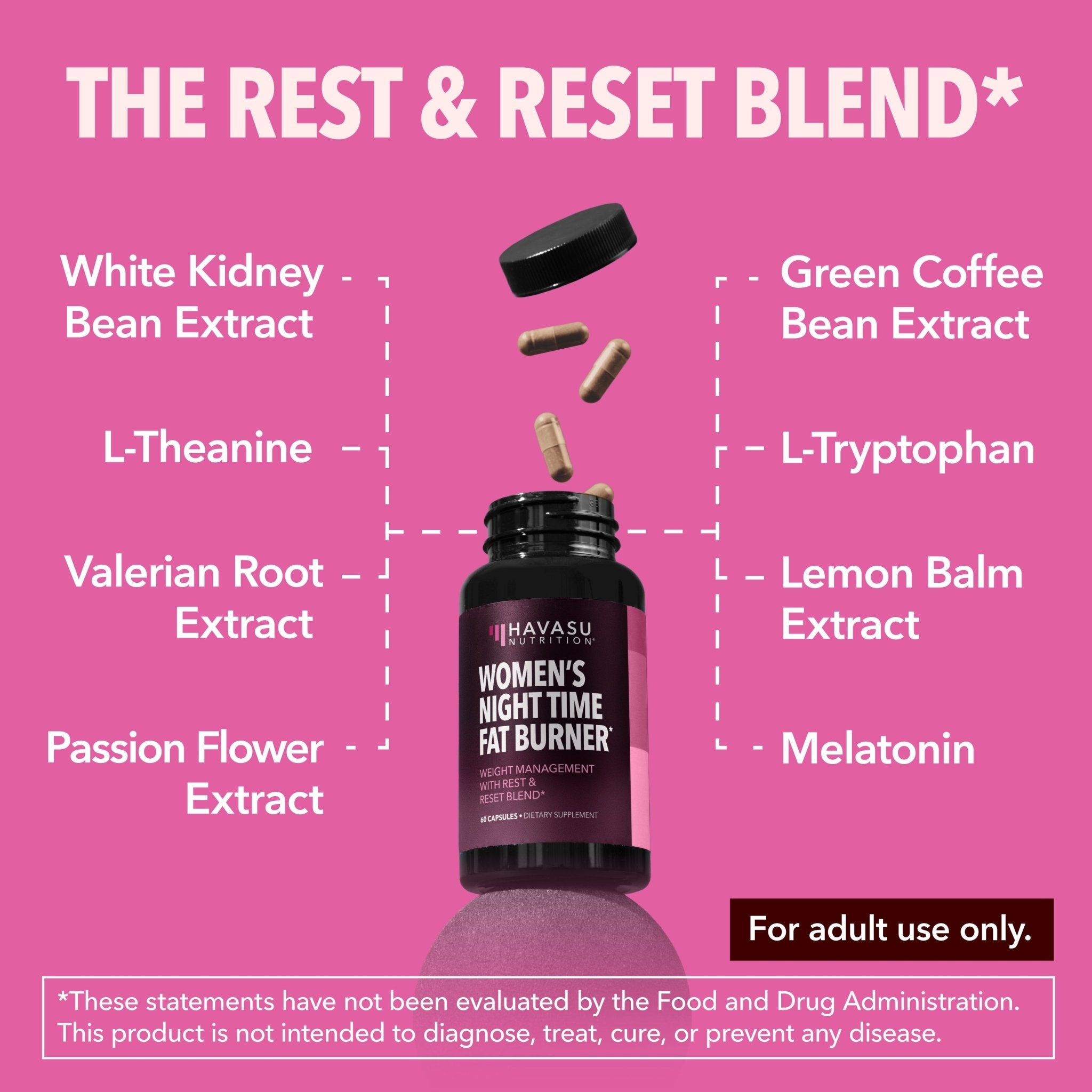 Womens Night Time Fat Burner Capsules - Havasu Nutrition