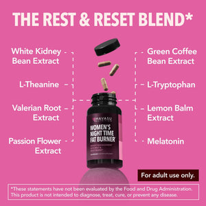 Womens Night Time Fat Burner Capsules - Havasu Nutrition