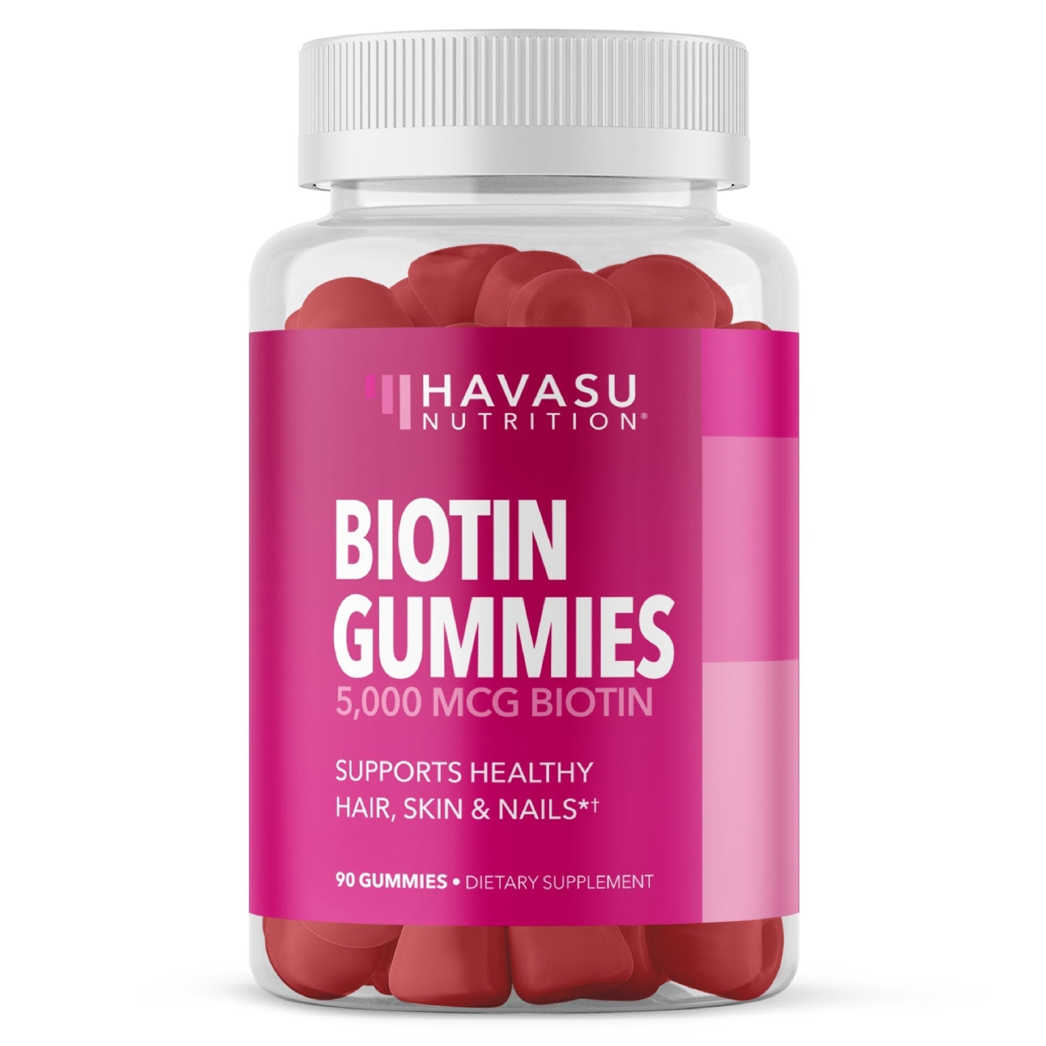 Biotin Gummies, Strawberry, 90ct - Havasu Nutrition