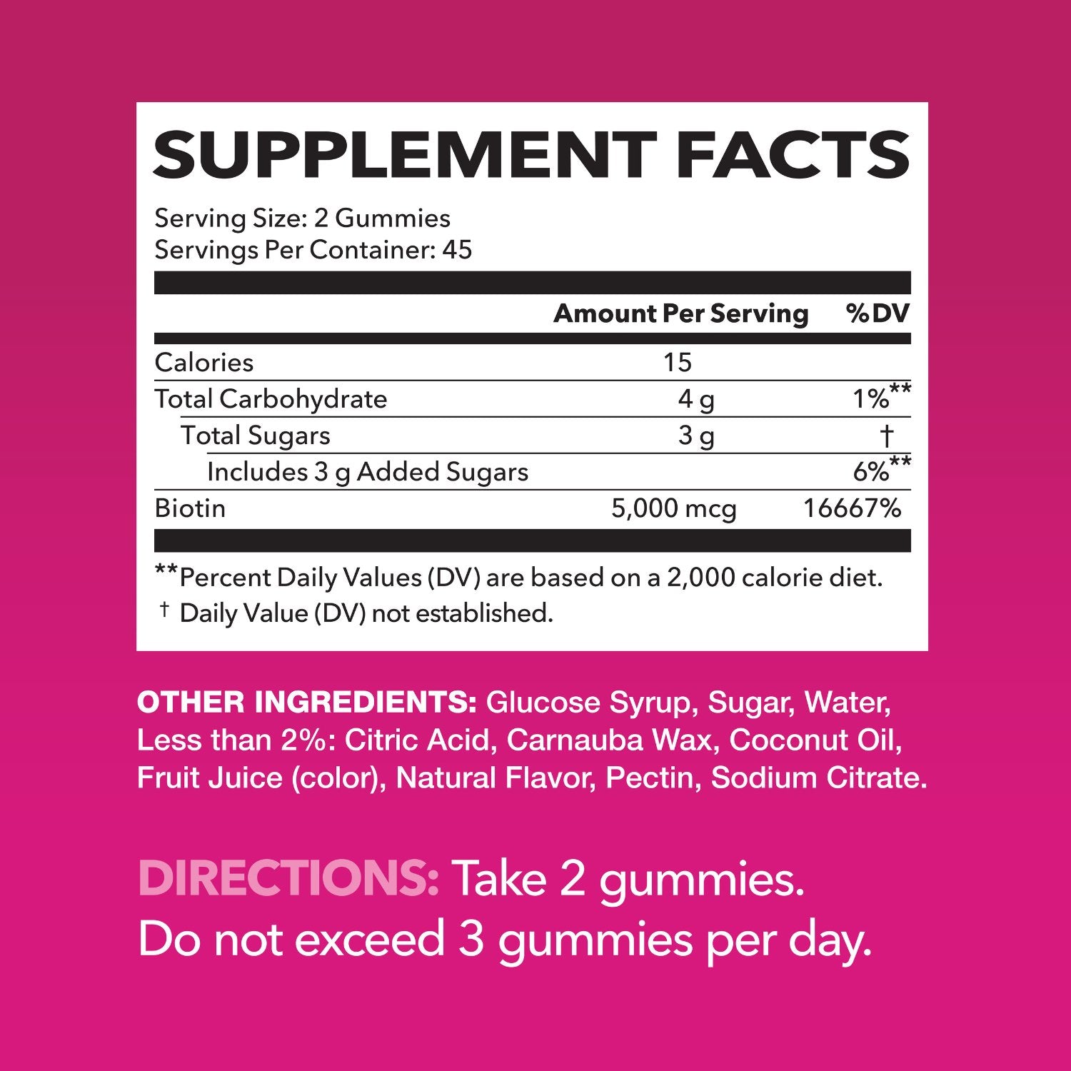 Biotin Gummies, Strawberry, 90ct - Havasu Nutrition