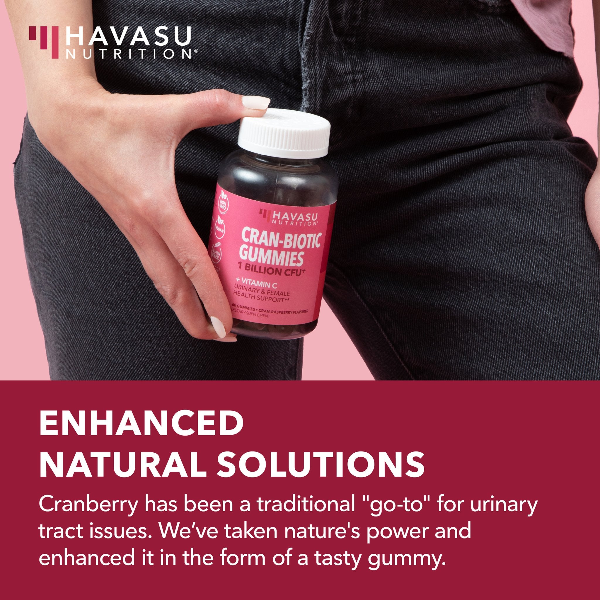 Cranberry Probiotic Gummies for Women, 60 c - Havasu Nutrition