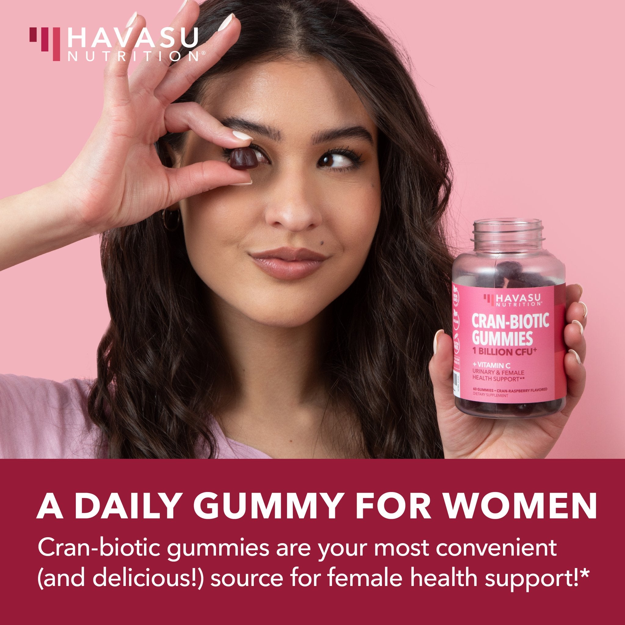 Cranberry Probiotic Gummies for Women, 60 c - Havasu Nutrition