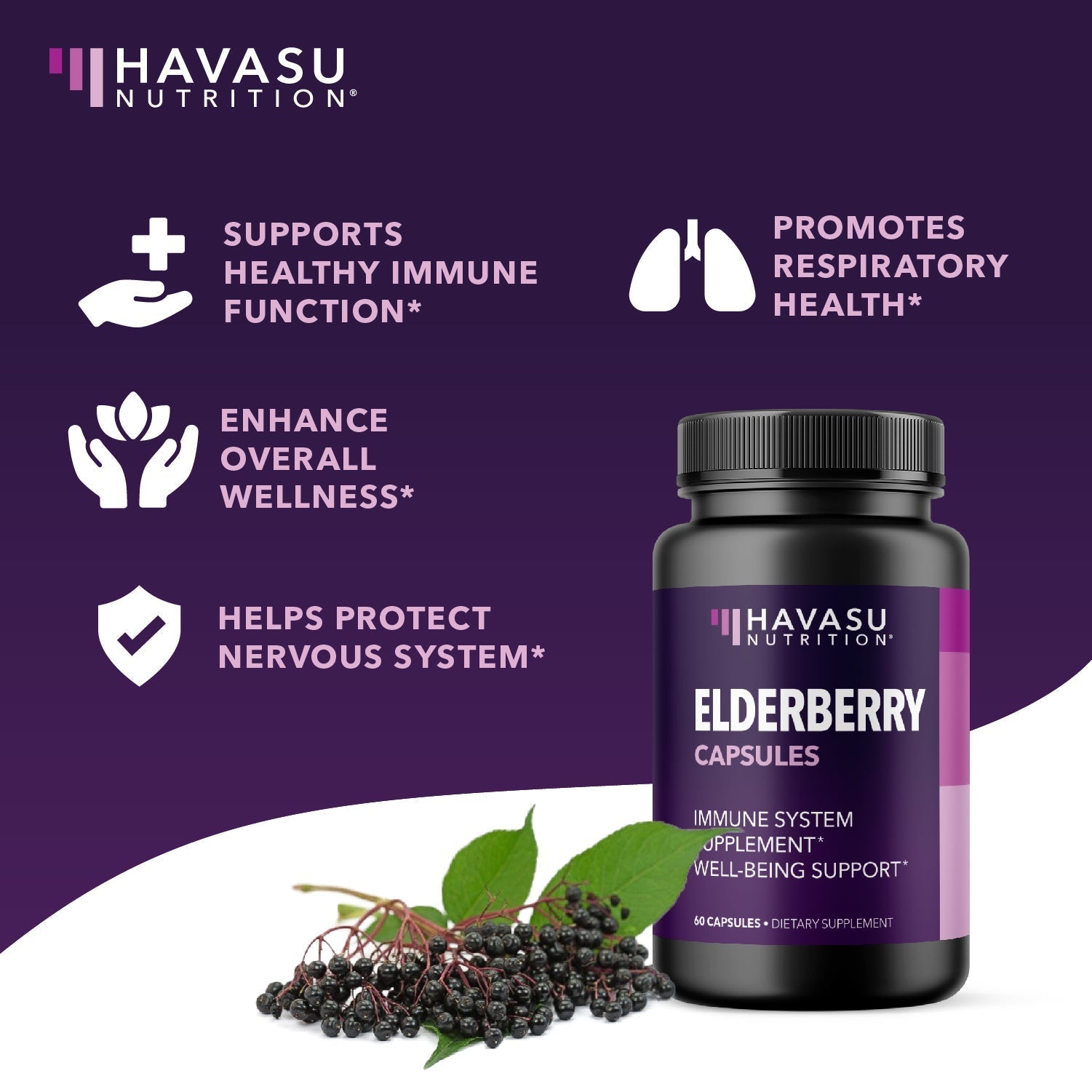 Elderberry Capsules, 60ct - Havasu Nutrition