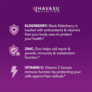 Elderberry Gummies for Adults, Elderberry Flavor - Havasu Nutrition