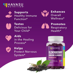 Elderberry Gummies for Kids, Elderberry Flavor - Havasu Nutrition