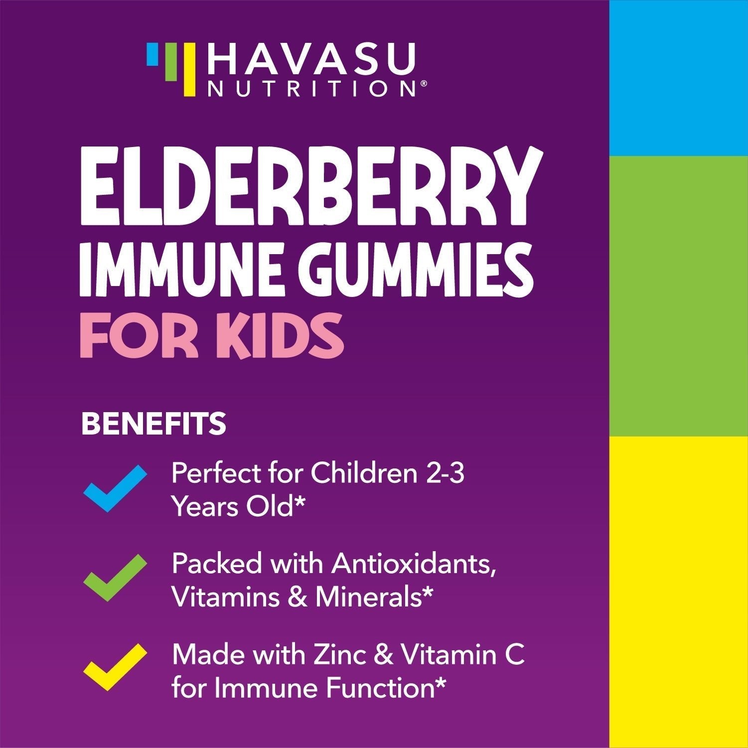 Elderberry Gummies for Kids, Elderberry Flavor - Havasu Nutrition