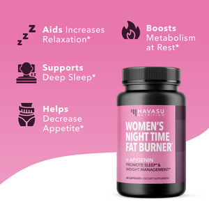 Night Time Fat Burner for Women + Apigenin Capsules - Havasu Nutrition