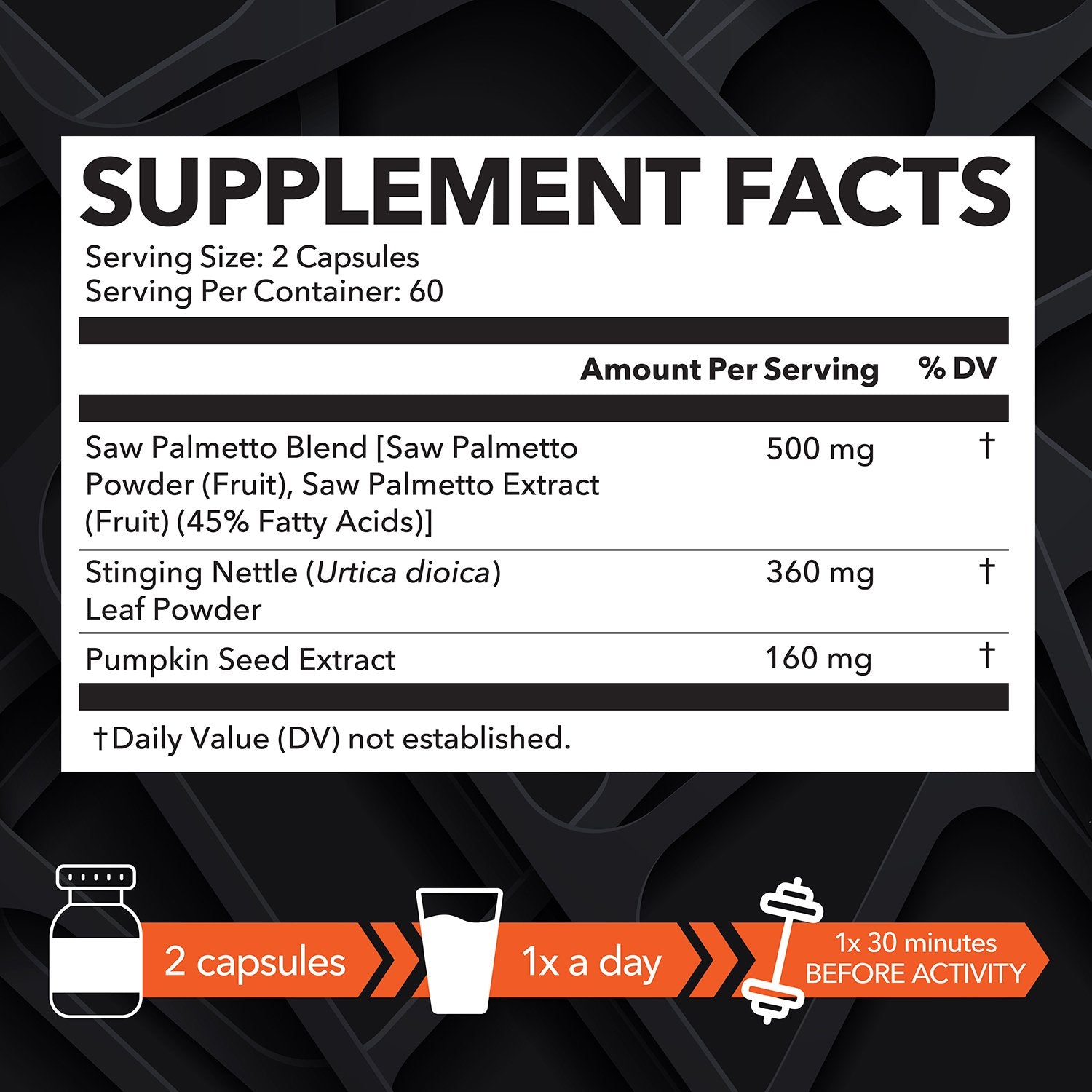 Saw Palmetto + Nettle & Pumpkin Seed Capsules, 120ct - Havasu Nutrition