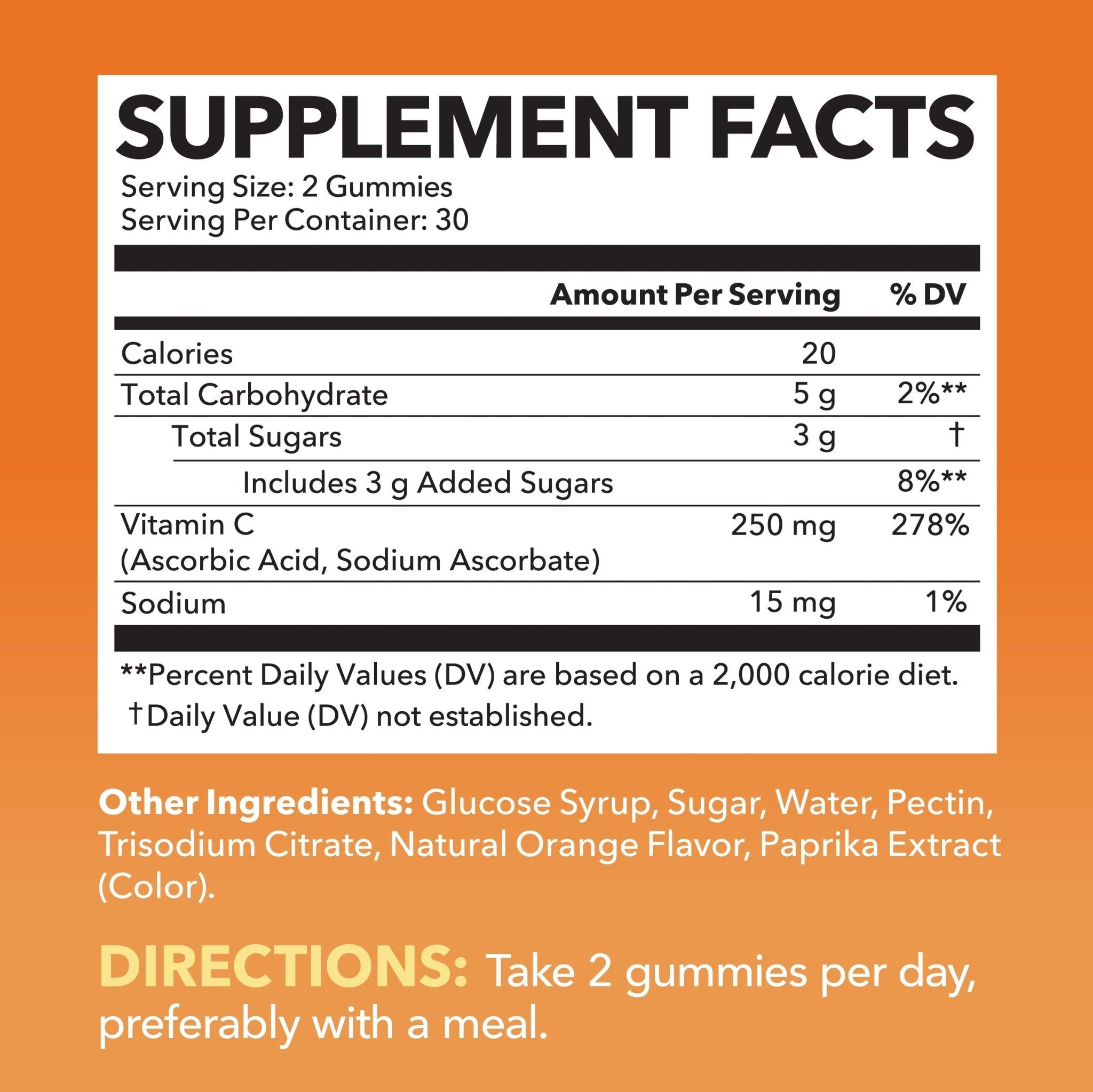 Vitamin C Gummies, Orange Flavor, 60ct - Havasu Nutrition